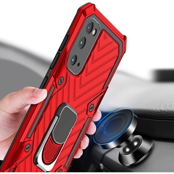 case for Samsung Galaxy S20 red Military Grade durable shockproof Ring stand - Picture 6 of 7